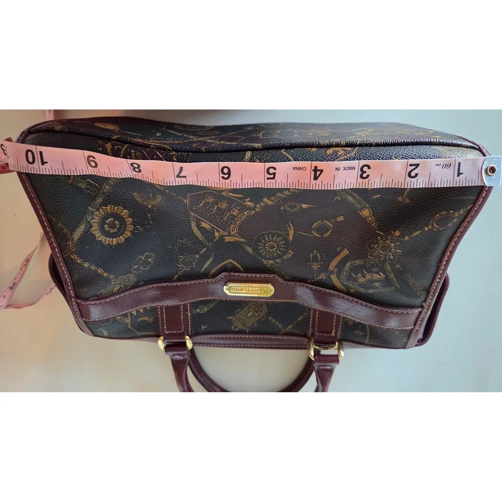 Carryland Vintage Burgundy Equestrian Heraldic Crest Satchel Handbag 90s‎ Bag